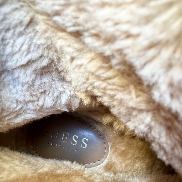 Guess Cream Faux Fur Lined Brown Mid Calf Boots Women's size 8 - Picture 8 of 11
